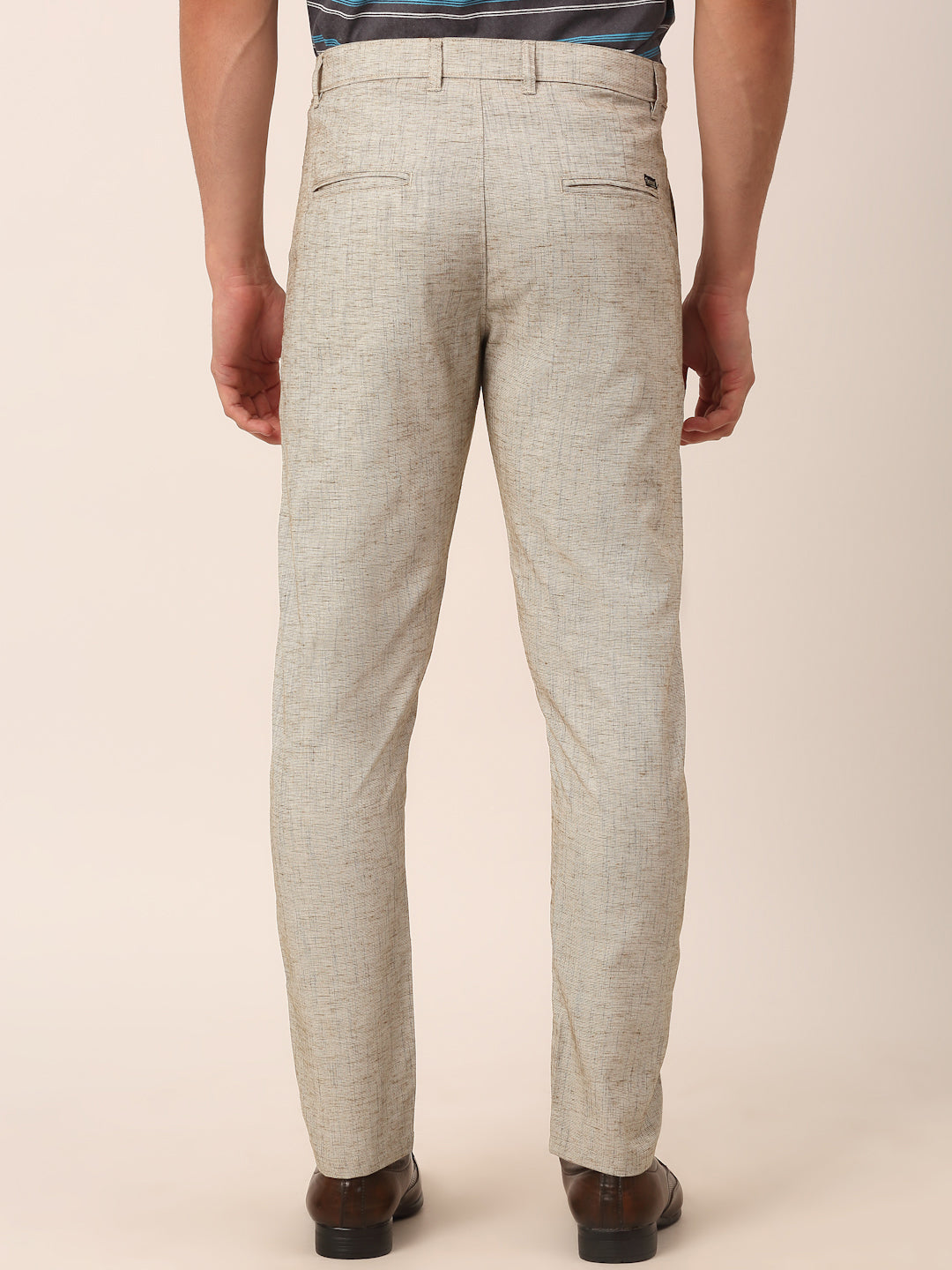 Jainish Men's Beige Linan Cotton Formal Trousers ( FGP 273 Beige )