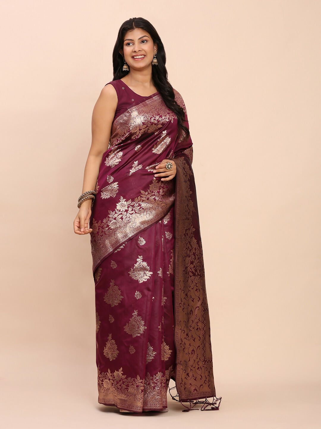 Shree Shyam Fashion Banarasi Silk Purple Saree