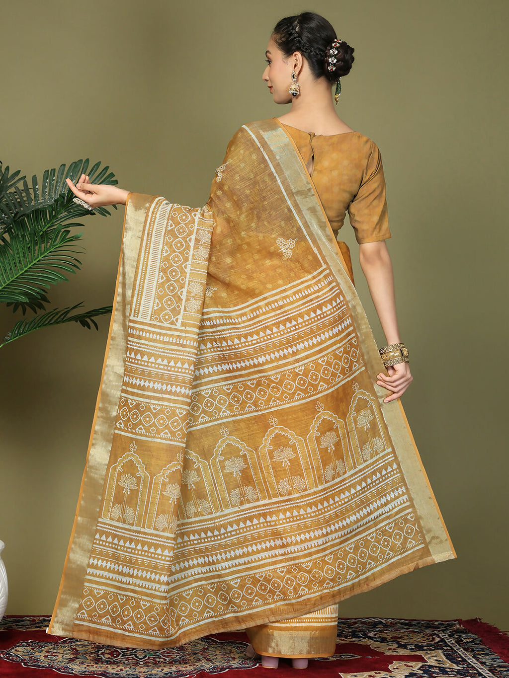 Shree Shyam Fashion Cotton Golden Saree
