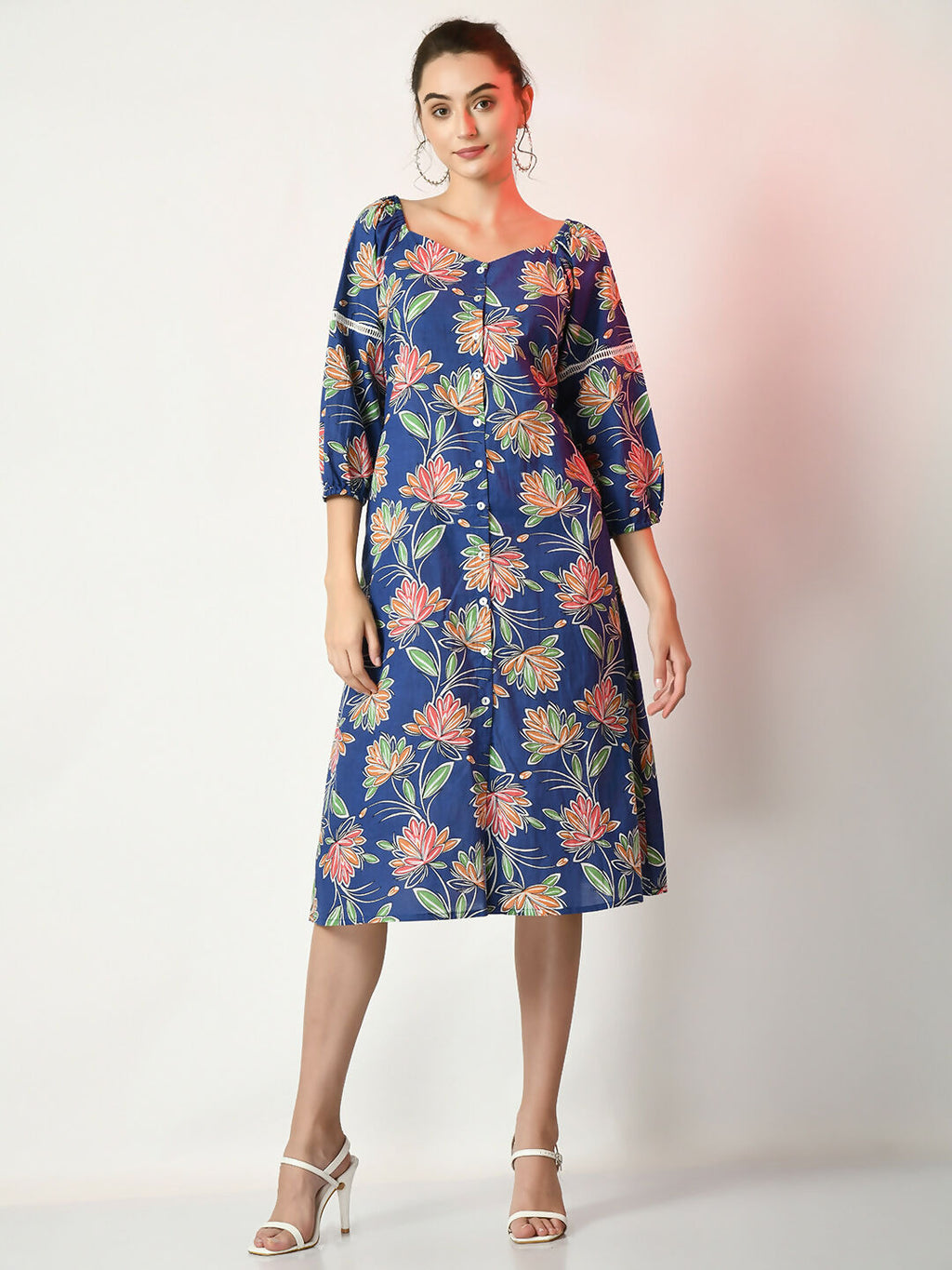 Myshka Women's Blue Printed Dress