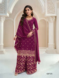 Vastranavya Exquisite Wine Heavy Chinon with Embroidered & Sequins Work Salwar Suits