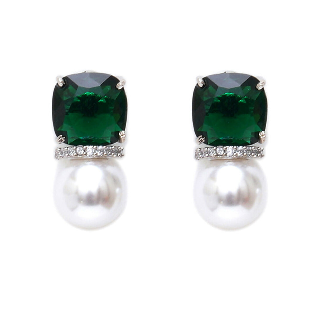 Jade Pearl Studs- Ruby Raang