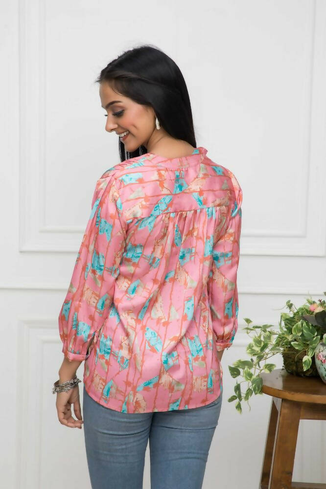 Myshka Women Multi-Floral V-Neck Regular Sleeves Polyester Top