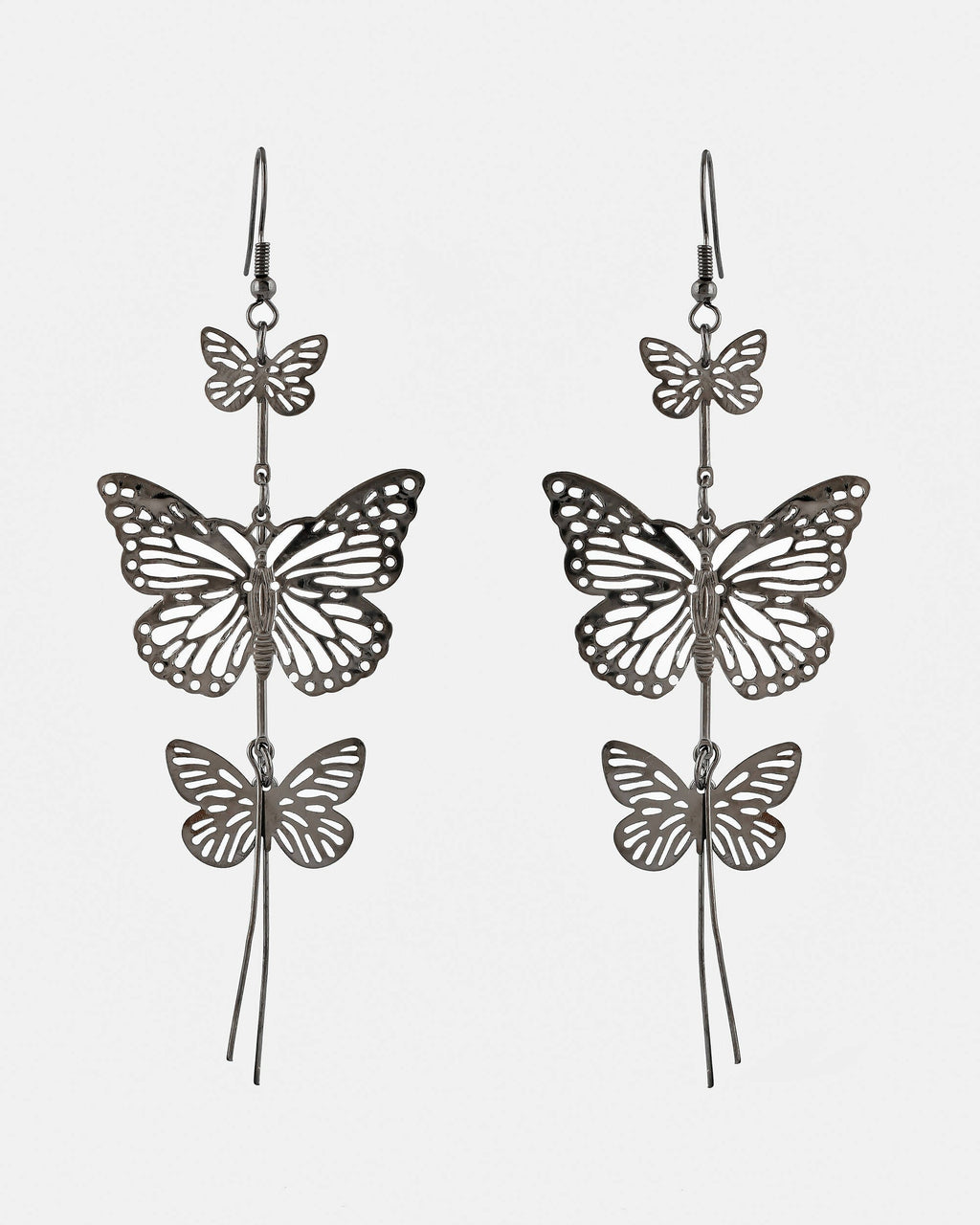 VOJ Women Rhodium-Plated Butterfly style Stainless Steel Drops & Danglers Earrings