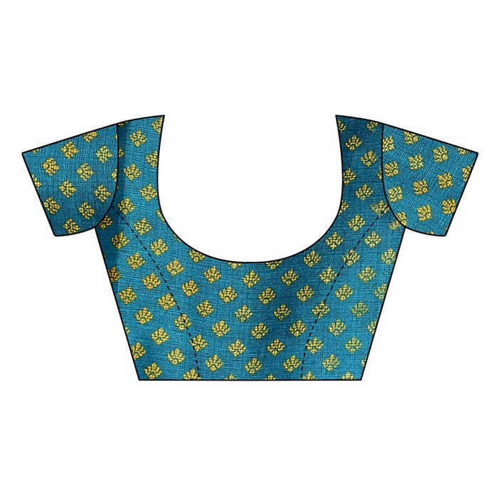Vamika Blue Kalamkari Print With Jhalar Khadi Silk Saree (KITE BLUE)