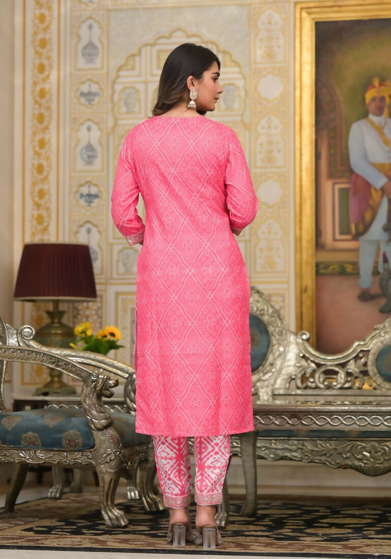 Partywear Designer Pink Cotton Stitched Suit With Dupatta - Tanisha