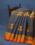 Olive Grey And Orange Cotton Brasson Saree For Office/Regular Wear By Gayathri Reddy Designer Studio