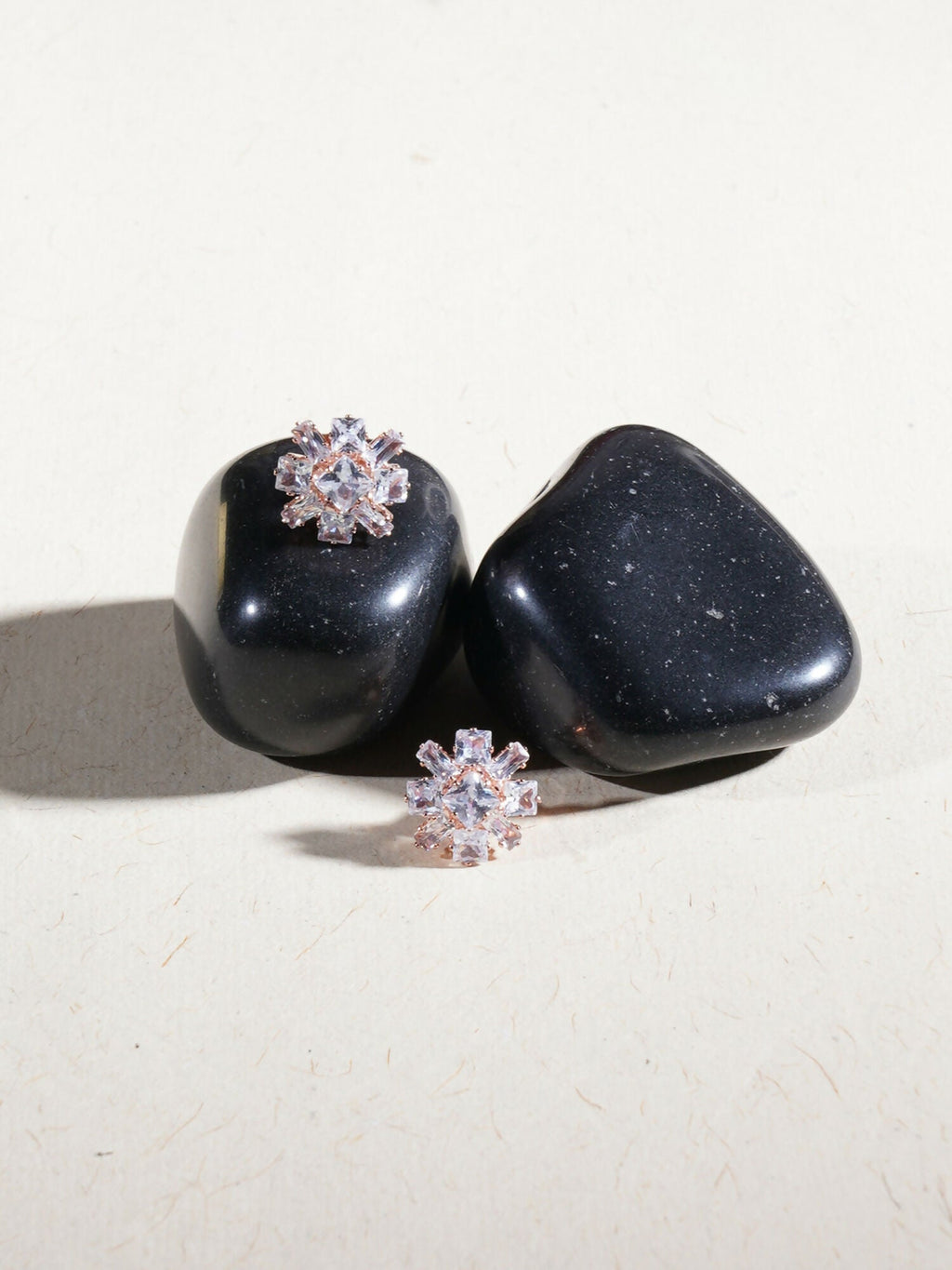 stone stud (Rose gold) - Ruby Raang
