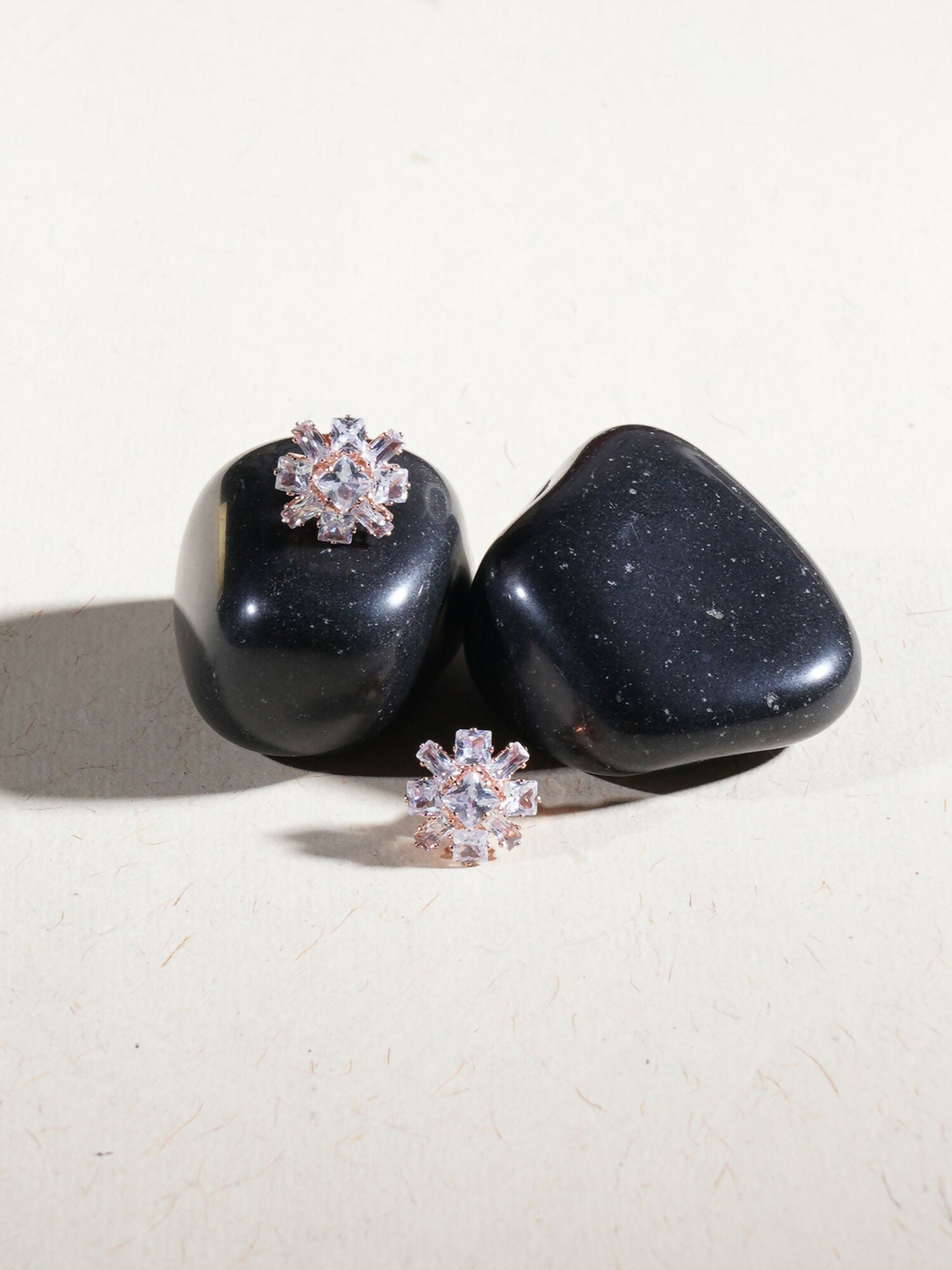 stone stud (Rose gold) - Ruby Raang
