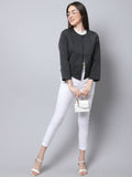 Even Apparels Black Polywool Open Front Statement Women's Jacket