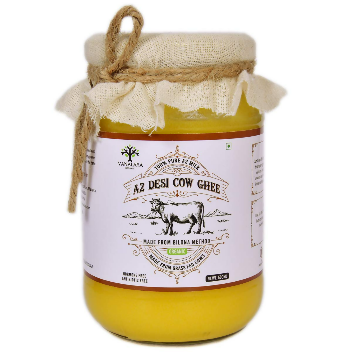 Vanalaya A2 Desi Cow Ghee Prepared By Traditional Bilona Method