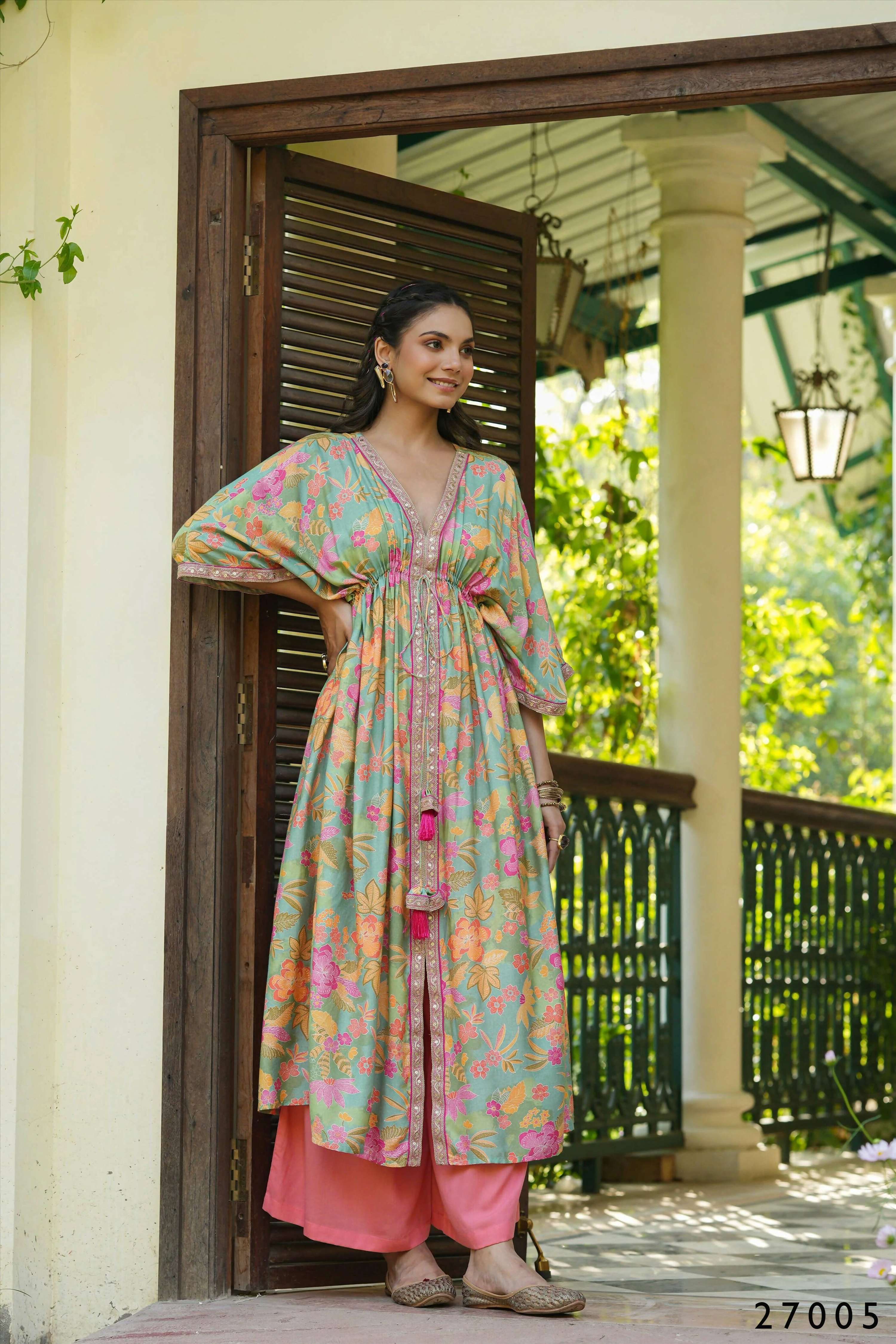 Women's Casual Fashionable Multi Mull Cotton co-ord set - Anya