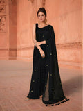 Joban Fashion Women Black Trendy Cotton Saree