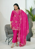 Lehenga Mart Designer Chinon Suit With Sequence Embroidered Work - Pink