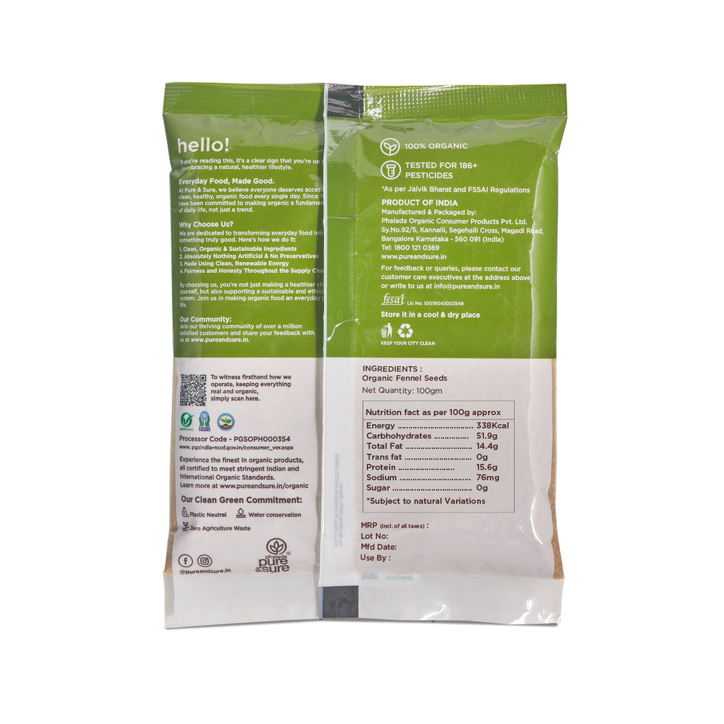 Pure & Sure Organic Fennel Seeds