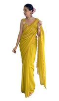 Vamika Embroidery Mustard Georgette Bollywood Saree