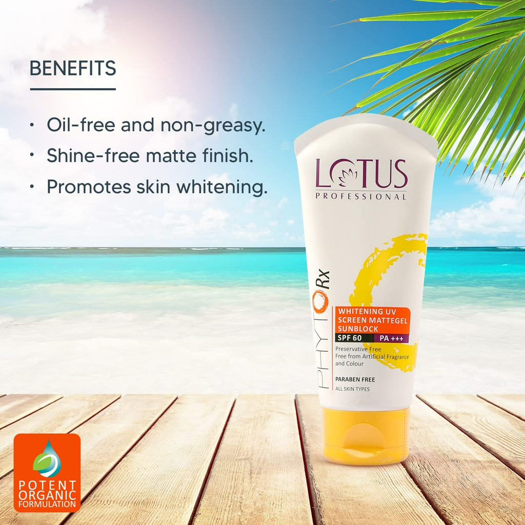 Lotus Professional Phyto Rx Whitening Uv Screen Mattege Sun Block Spf 60 Pa+++
