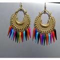 MS Fashion India Beautiful Design On Gold Color Chandbali Brass Drops Earrings