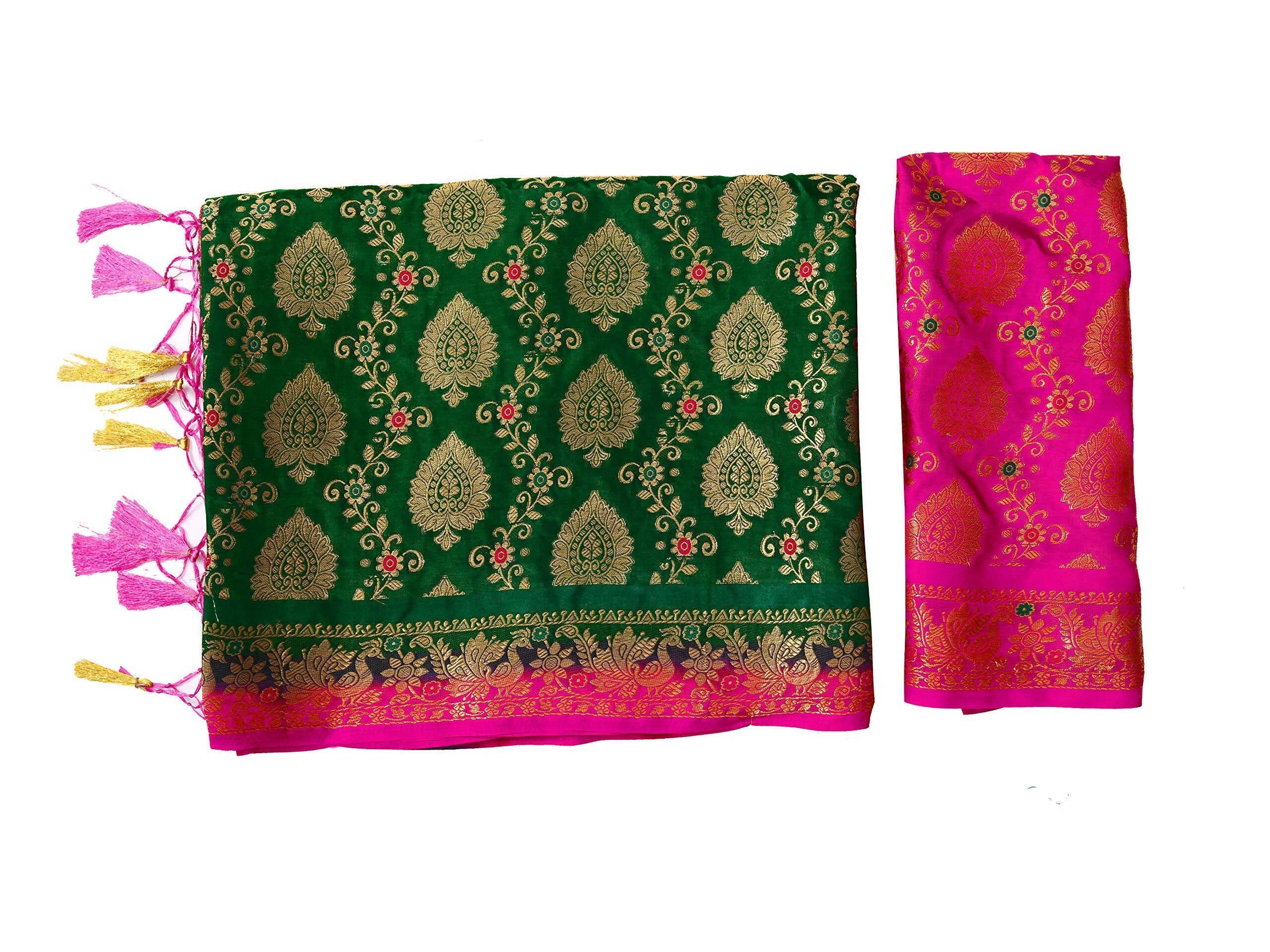 Mimosa Women's Green Color Beautiful Kanchipuram Silk Saree