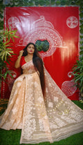 Exclusive Collection Handloom Dhakai Jamdani Saree - Cream