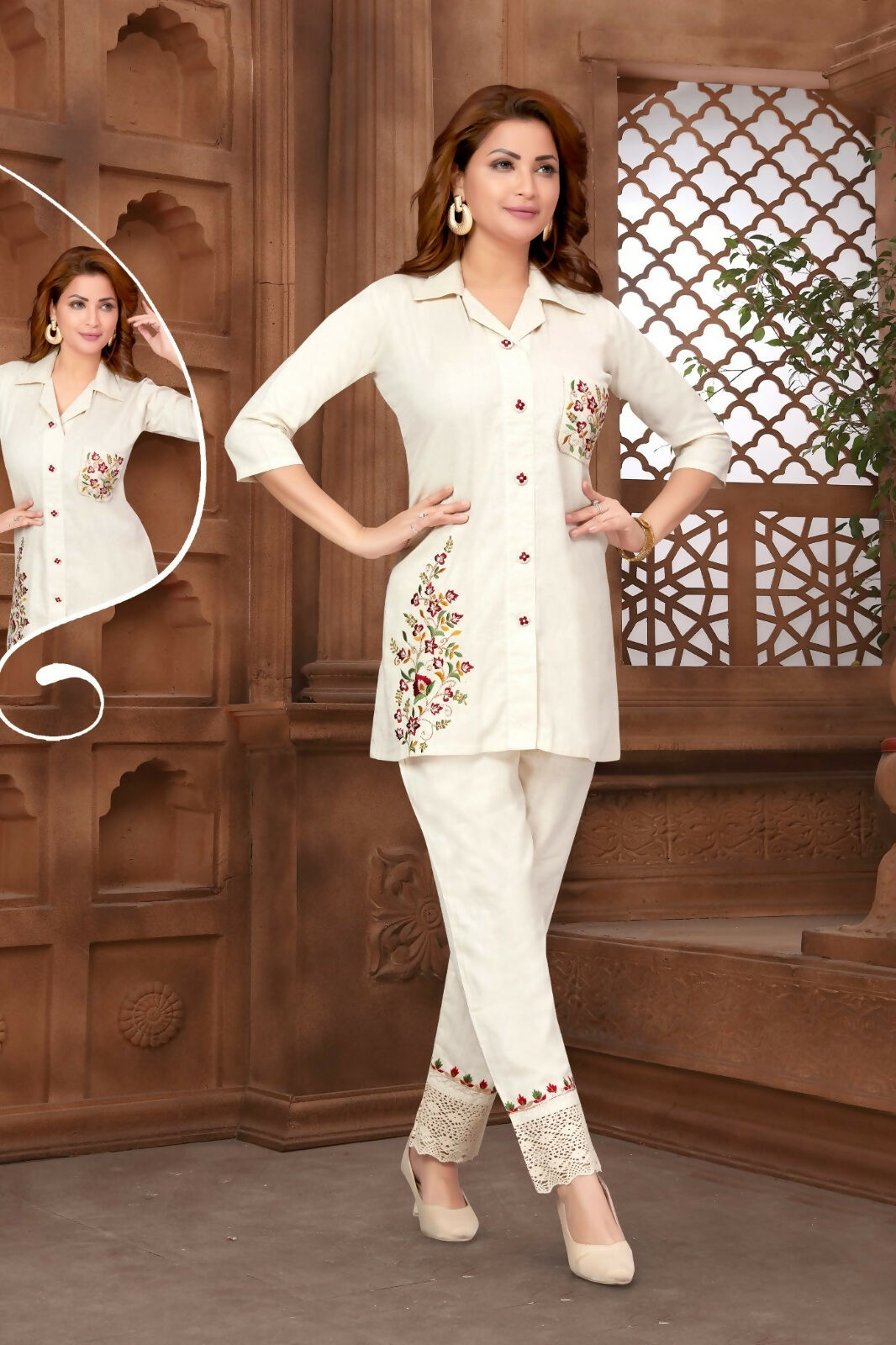 Joban Fashion Cotton Beige Color Kurta Set