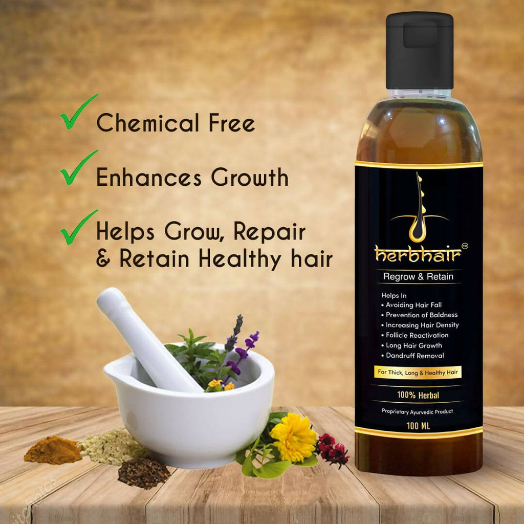 HerbHair Pure Herbal Regrow and Retain Hair Oil