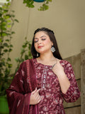 Yufta Floral Print Plus Size Gotta Patti Pure Cotton Kurta with Trousers & Dupatta