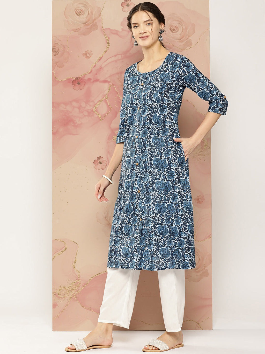 Yufta Floral Printed Kurta