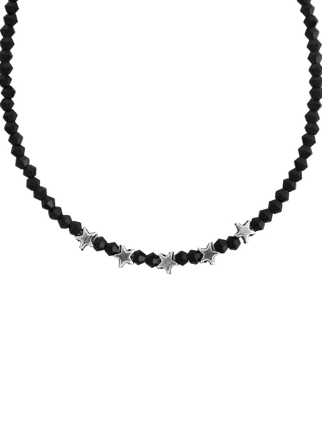 VOJ Women Black Color stainless steel Anklet