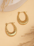 NVR Women's Gold-Polished Contemporary Hoop Earrings