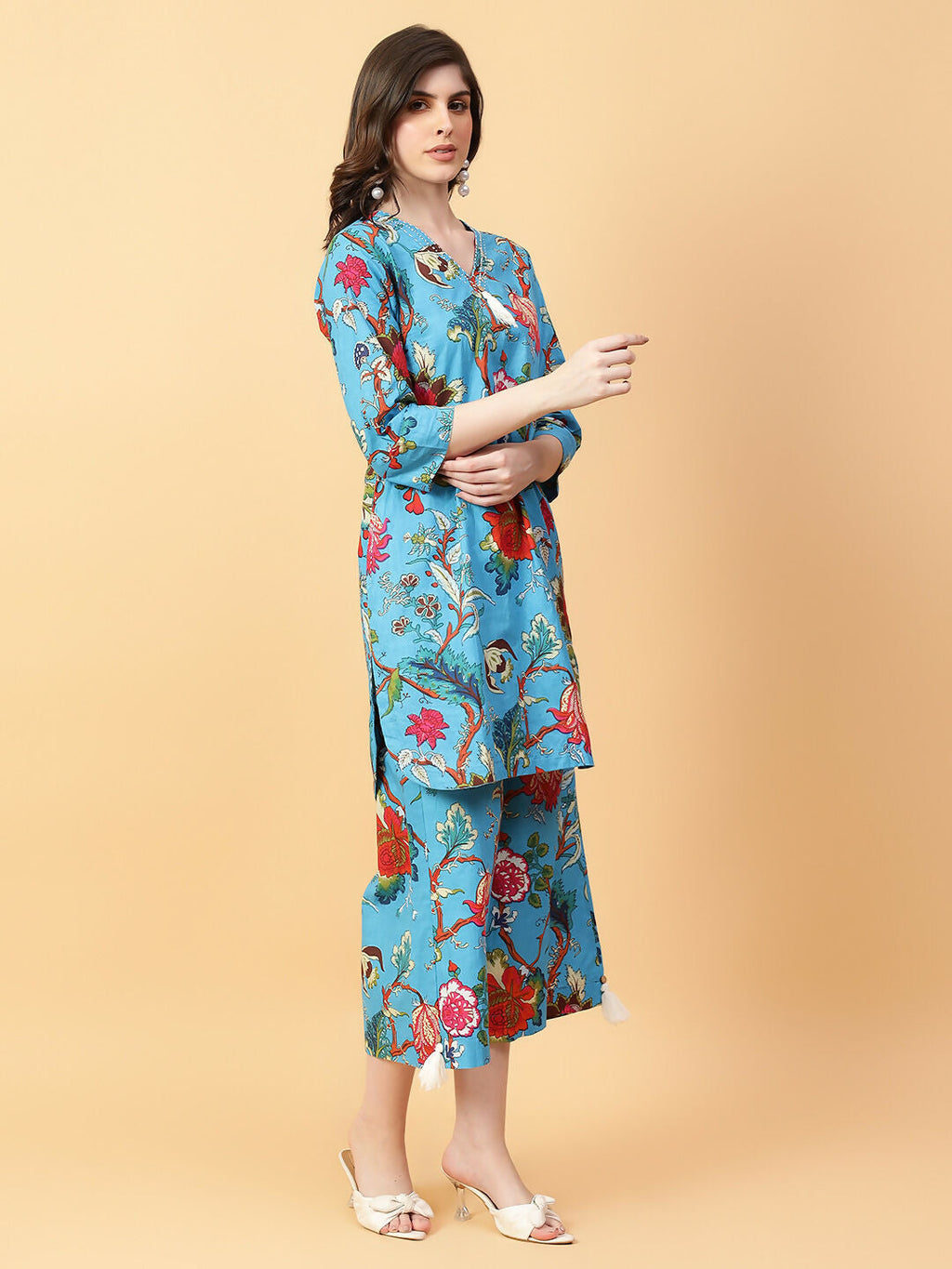 Joban Fashion Black Cotton Printed & Hand Work Co-ord Set