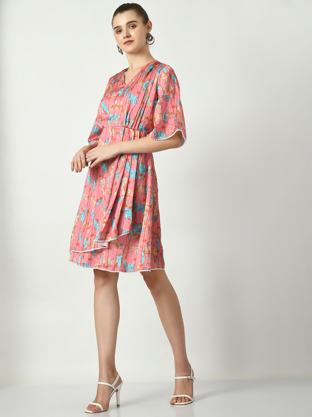Myshka Women's Pink Printed Dress