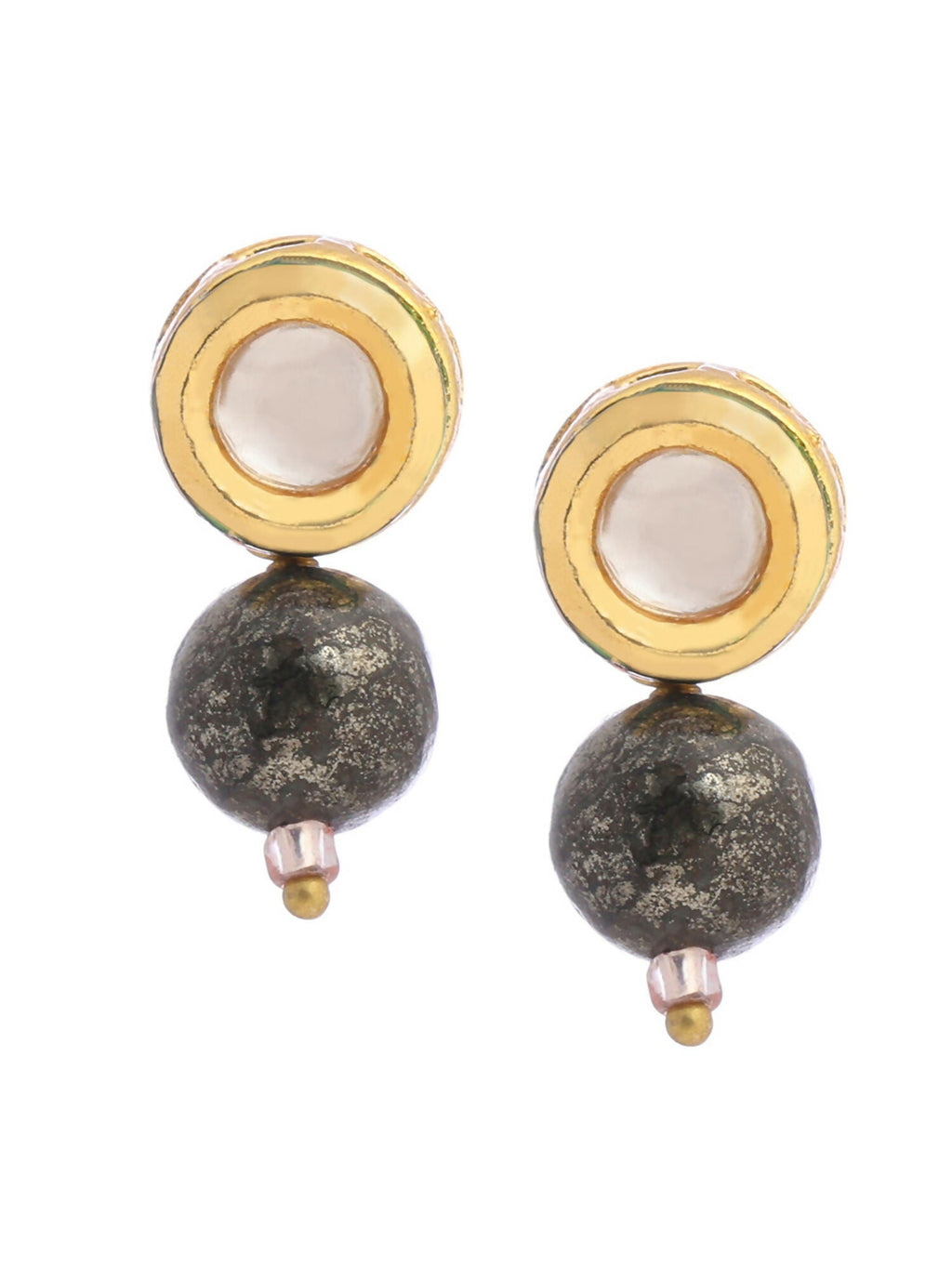 Ruby Raang Purple Pyrite Kundan Studs