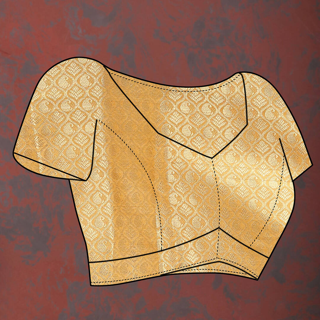 Lorenvalley Fashion Gold Cotton Woven Design with Zari Weaving Design Saree