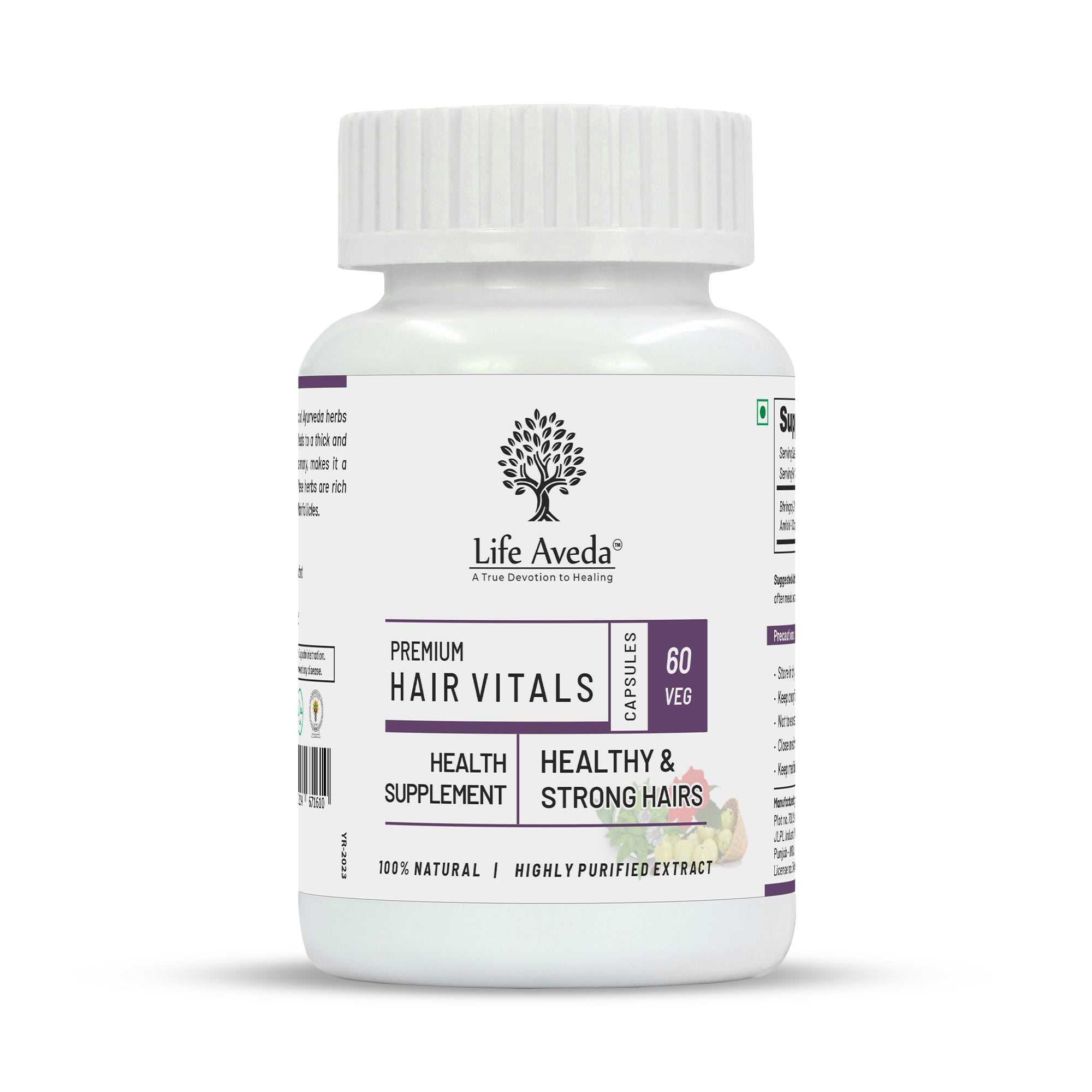 Life Aveda Premium Hair Vitals Veg Capsules
