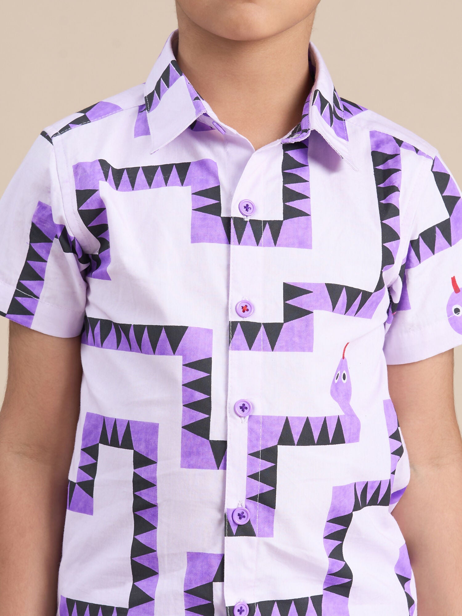 Snakes and Ladders Boys Purple Table Print Shirt and Boxer Set from Siblings Collection