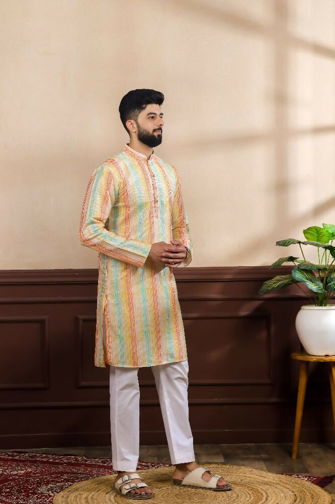 Multy Art Silk Digital Printed, Embroidery Work Kurta Set - Mahotsav