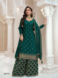 Vastranavya Exquisite Green Heavy Chinon with Embroidered & Sequins Work Salwar Suits