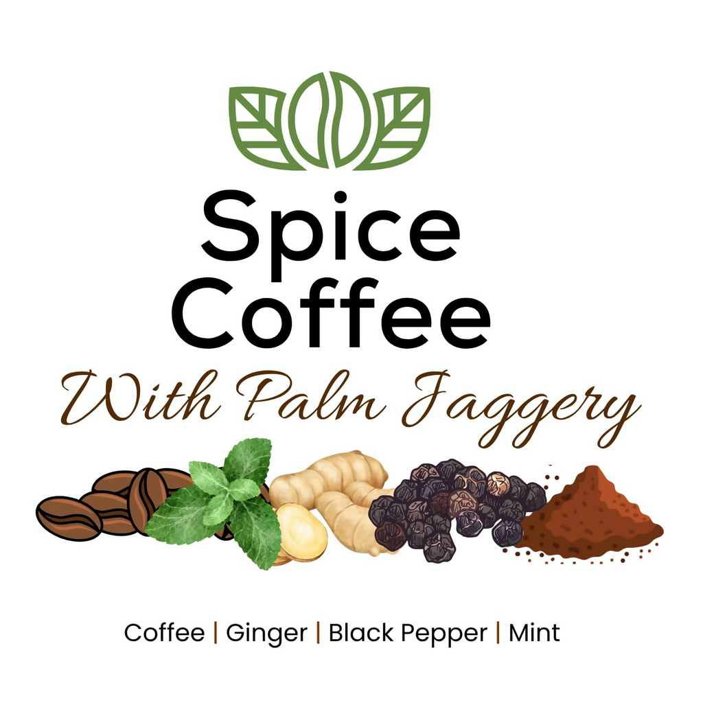 Satvi Wellness Chukkukappi With Mint And Palm Jaggery Blend Of Coffee Powder With Ginger, Black Pepper & Mint In Biodegradable Tea Bags | Spice and Mint Coffee | Herbal Infusions