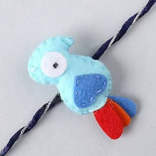 Kids Bird Rakhi With Rasgulla & Gulab Jamun Tin