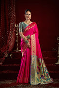 Joban Fashion Pink Paithani Silk Blend Butti Saree