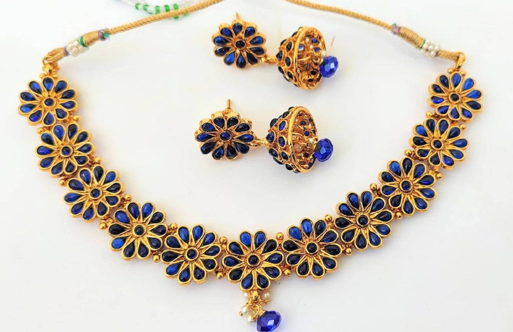 Kemp Designer Blue Necklace Set