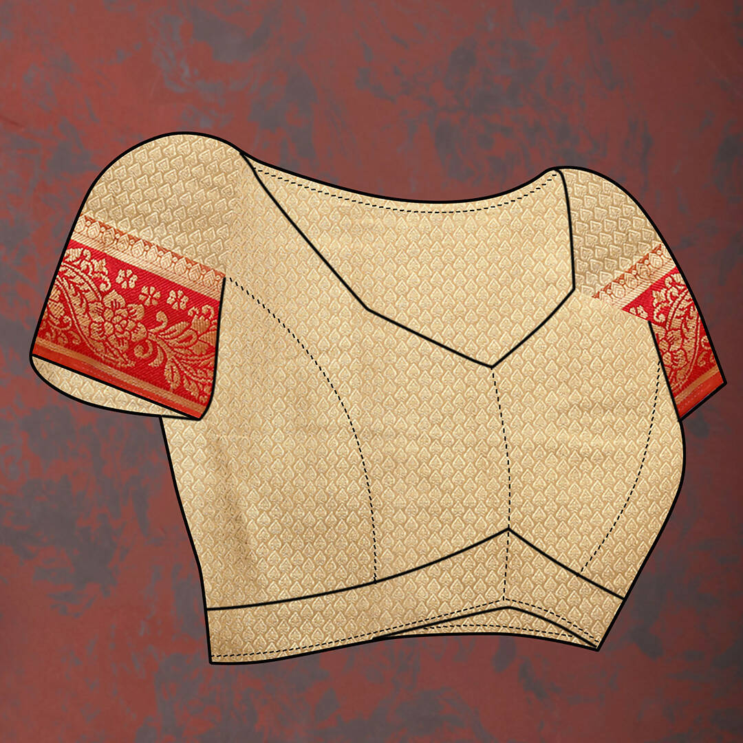 Lorenvalley Fashion Cream Cotton Woven Design with Zari Weaving Design Saree