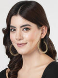 NVR Women Golden Full Circular Hoop Earrings