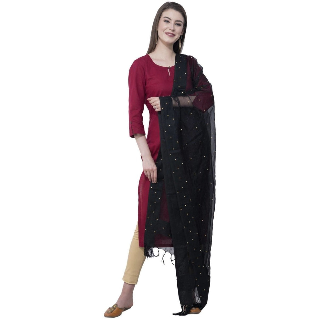 A R Silk Black Color Chandna Dupattas and Chunnis