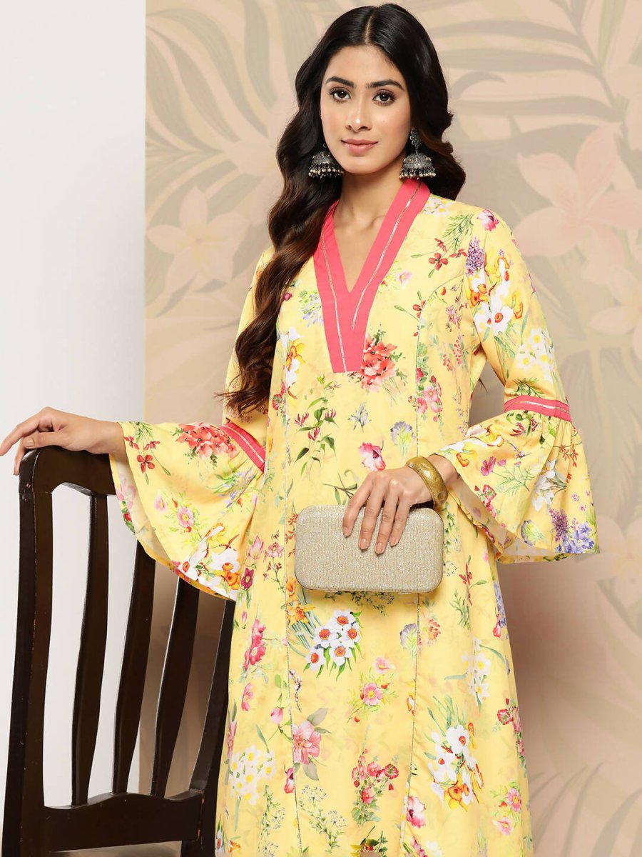 Ahalyaa Women's Traditional wear Kurta - Yellow