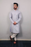 Neera Trendz Light Mauve Heavy Soft Silk Mirror Work Men's Kurta Pyjama