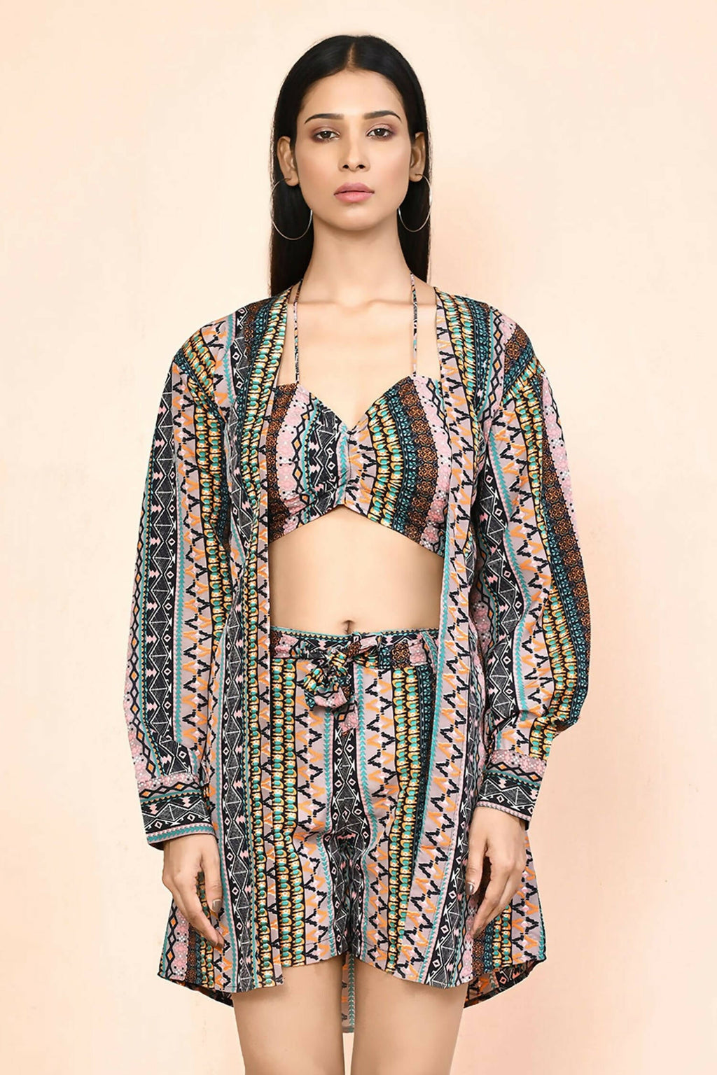 Multi Platinum Creap Printed Co-Sets - Femella