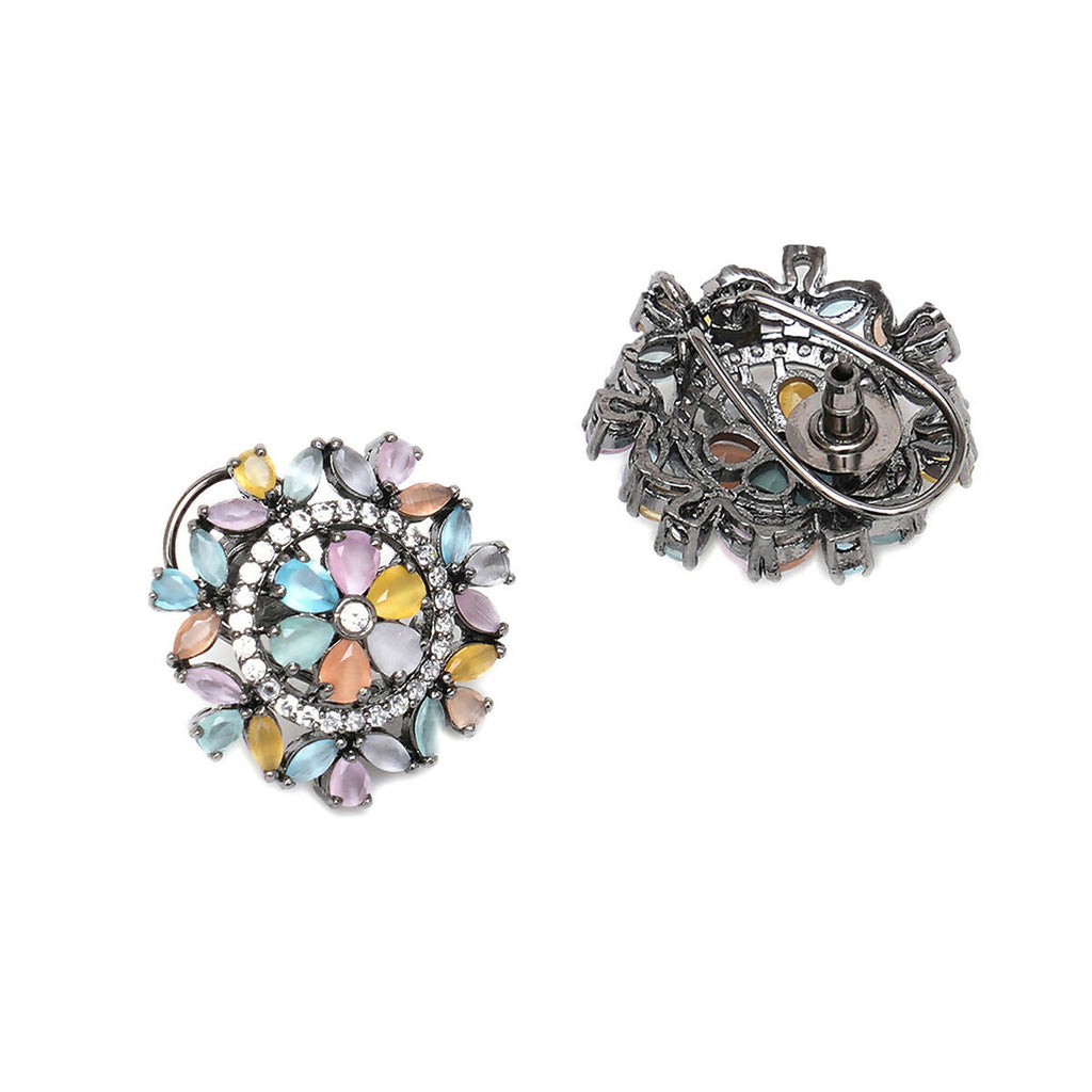Blush Flower Stone Studs- Ruby Raang