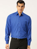 Jainish Men's Cotton Solid Royal Blue Formal Shirt's ( SF 361Royal )